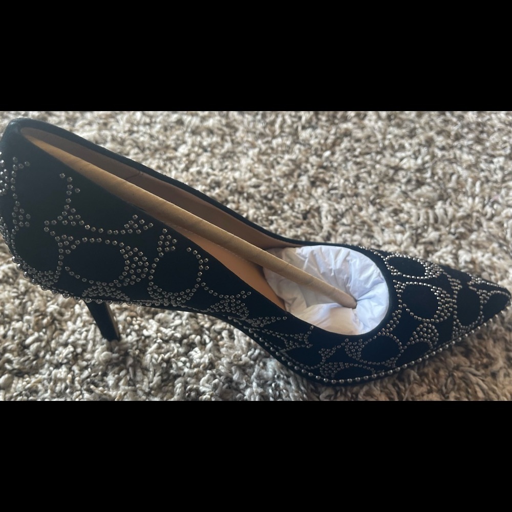 Black Studded Coach pumps NWT